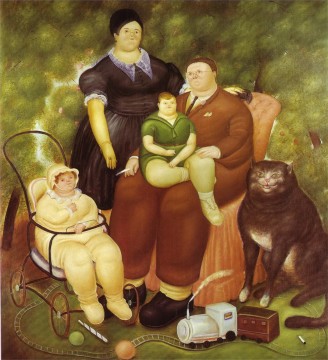 Fernando Botero Painting - Family Scene Fernando Botero